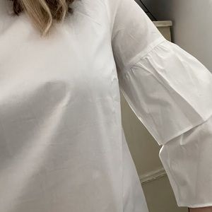 NWT Jcrew white ruffle sleeve blouse - stunning!